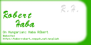 robert haba business card